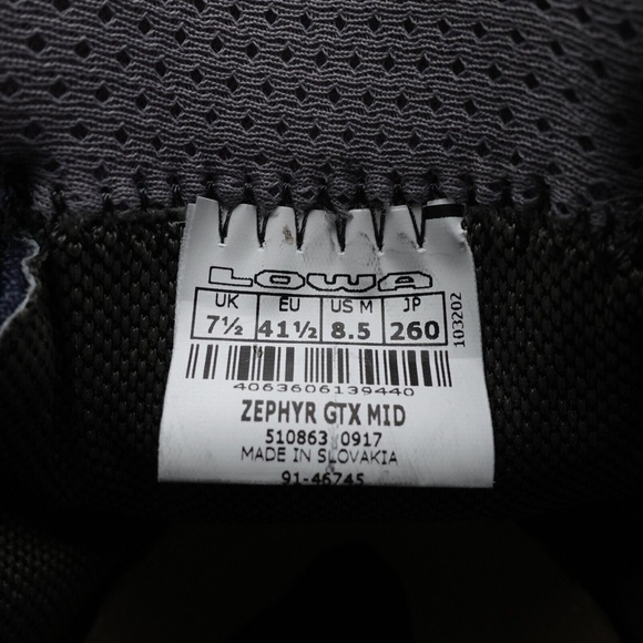 NEW Lowa Zephyr GTX Mid Gore-Tex Waterproof Boots Men's 510863-0917 Steel Blue - Picture 7 of 16